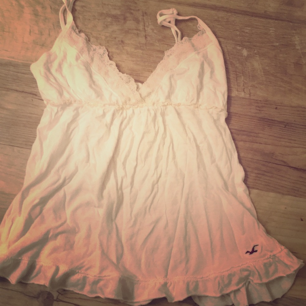 Hollister babydoll cream top